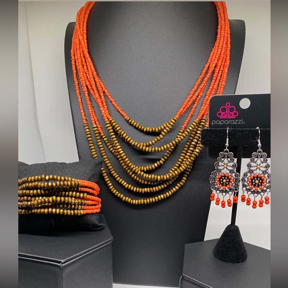 Orange and brown seabeads